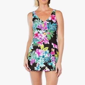 NWT Rose Marie Reid Coastal  Ladies  Floral Women's Swim Dress Size Meduim 8/10